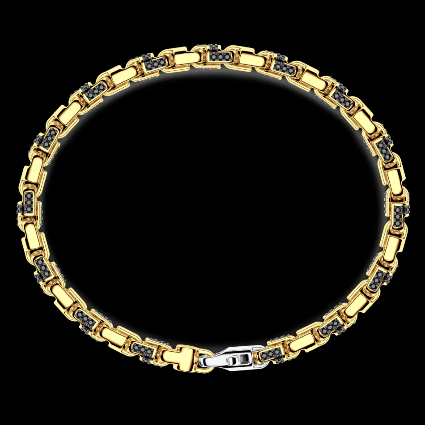 Zancan Gioielli Bracelets>Zancan Bracelet In 18Kt Yellow Gold And Black Diamonds.