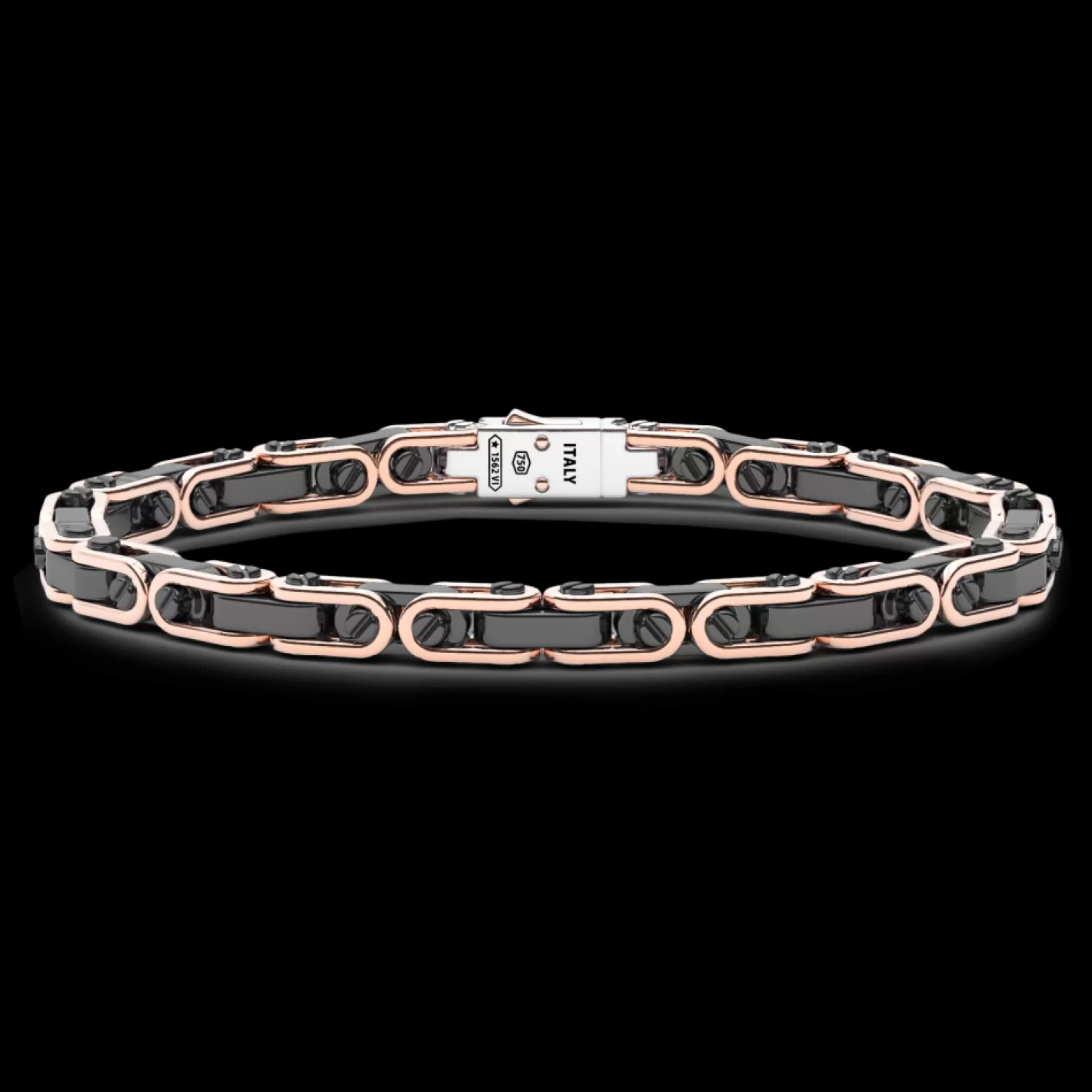 Zancan Gioielli Bracelets>Zancan Bracelet In Kt Gold And Black Ceramic.