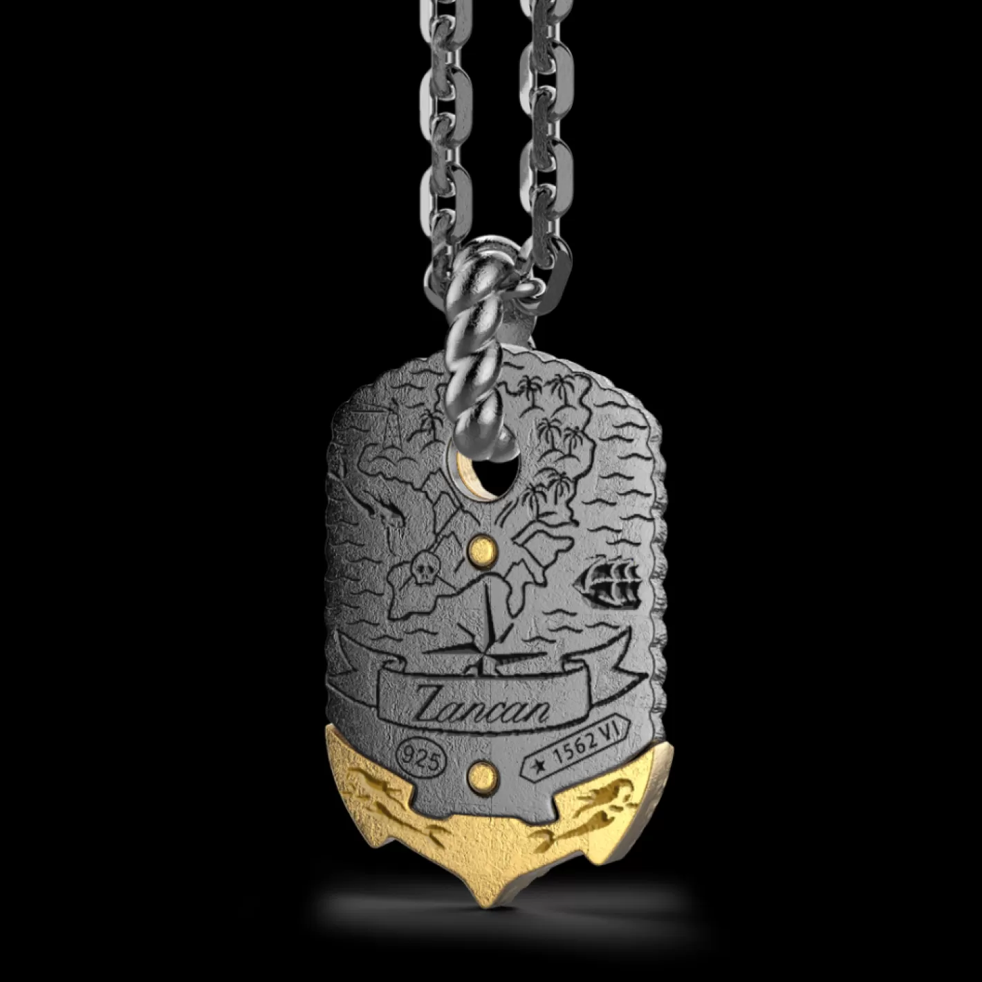 Zancan Gioielli Necklaces>Zancan Burnished Silver Necklace With Anchor.