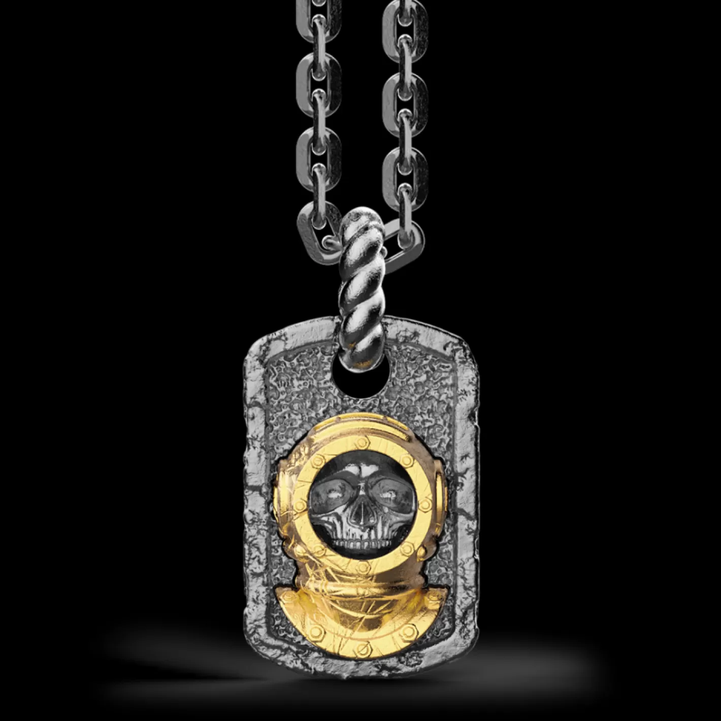 Zancan Gioielli Necklaces>Zancan Burnished Silver Necklace With Diver.