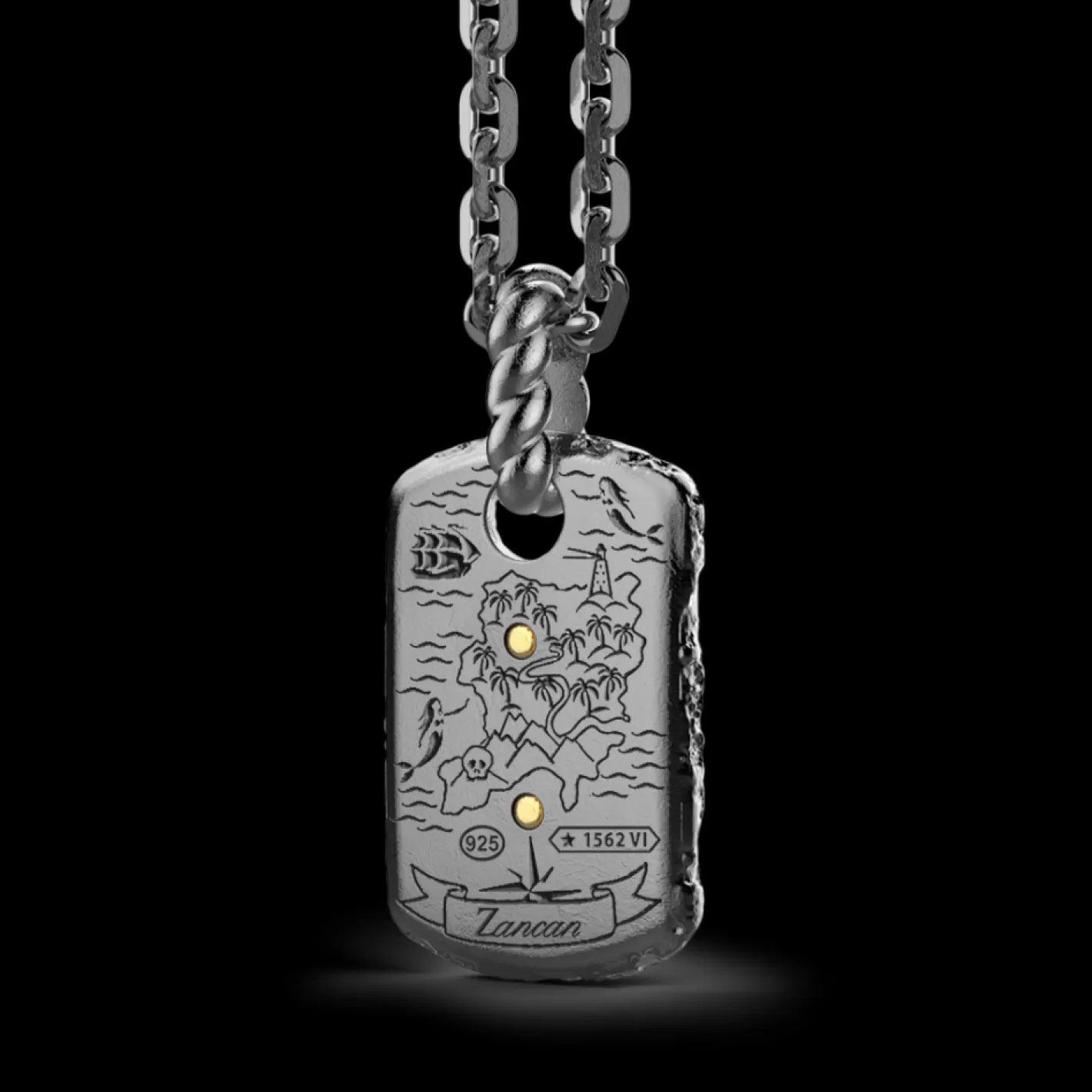 Zancan Gioielli Necklaces>Zancan Burnished Silver Necklace With Diver.