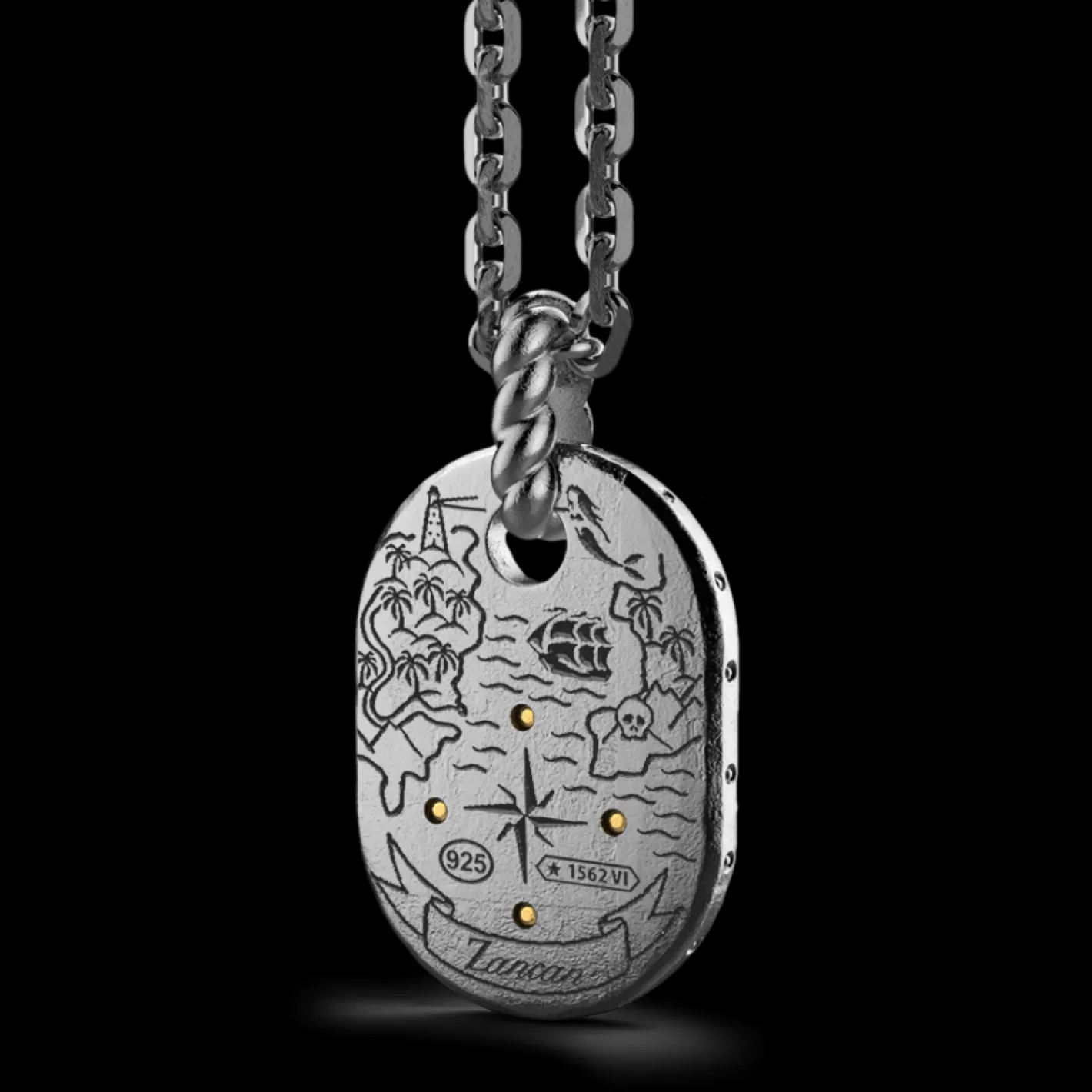 Zancan Gioielli Necklaces>Zancan Burnished Silver Necklace With Helm.