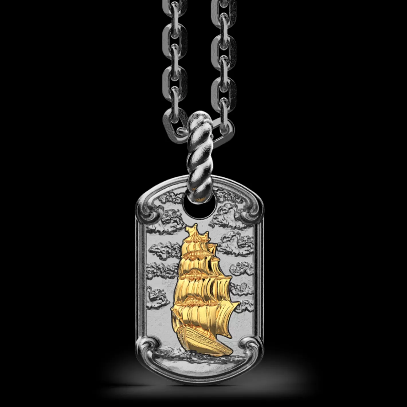 Zancan Gioielli Necklaces>Zancan Burnished Silver Necklace With Sailboat.