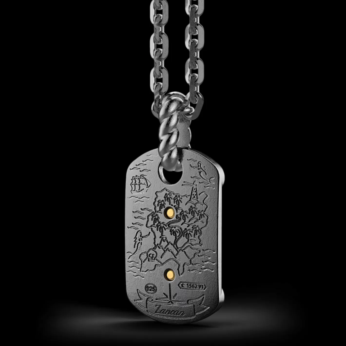 Zancan Gioielli Necklaces>Zancan Burnished Silver Necklace With Sailboat.
