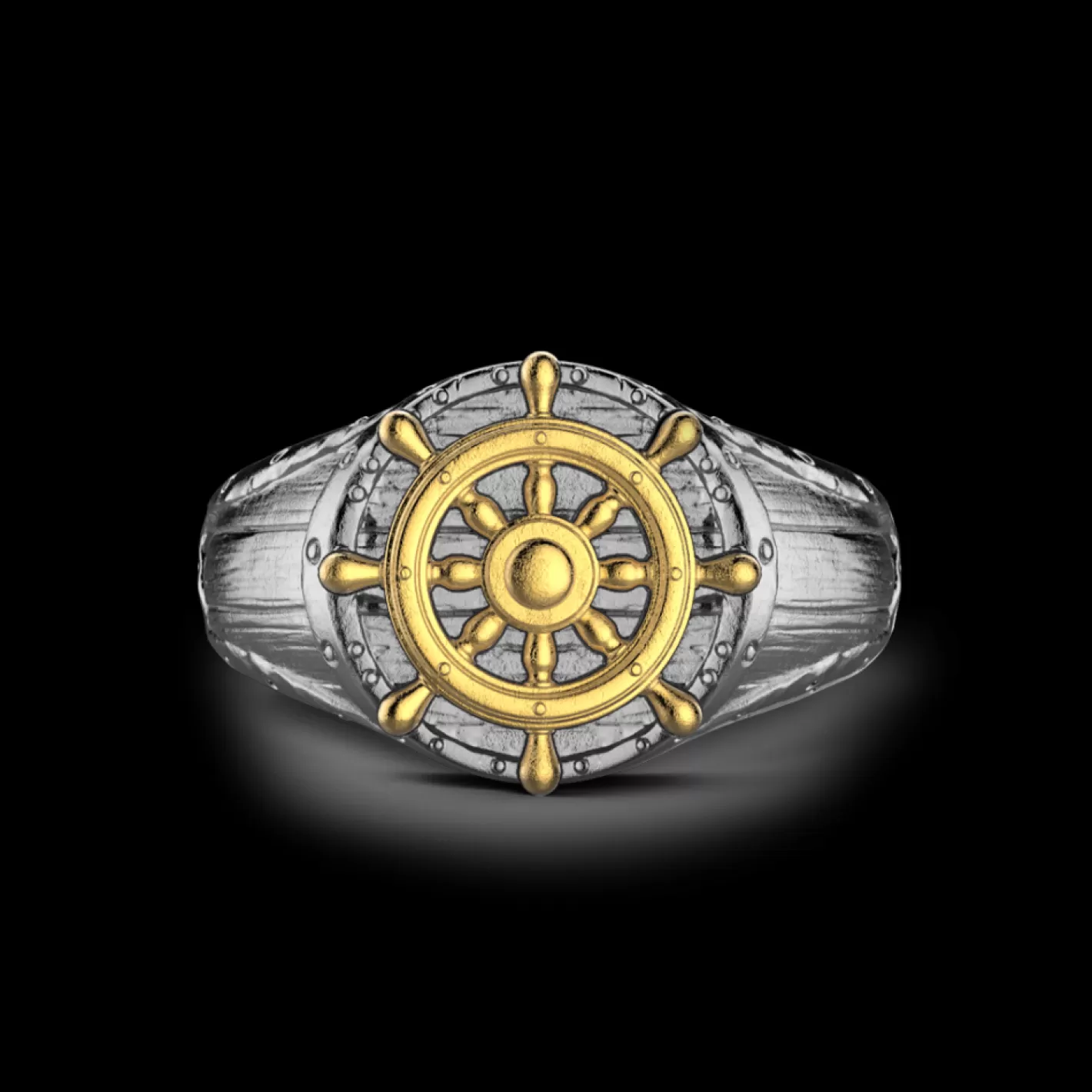 Zancan Gioielli Rings>Zancan Burnished Silver Ring With Helm.