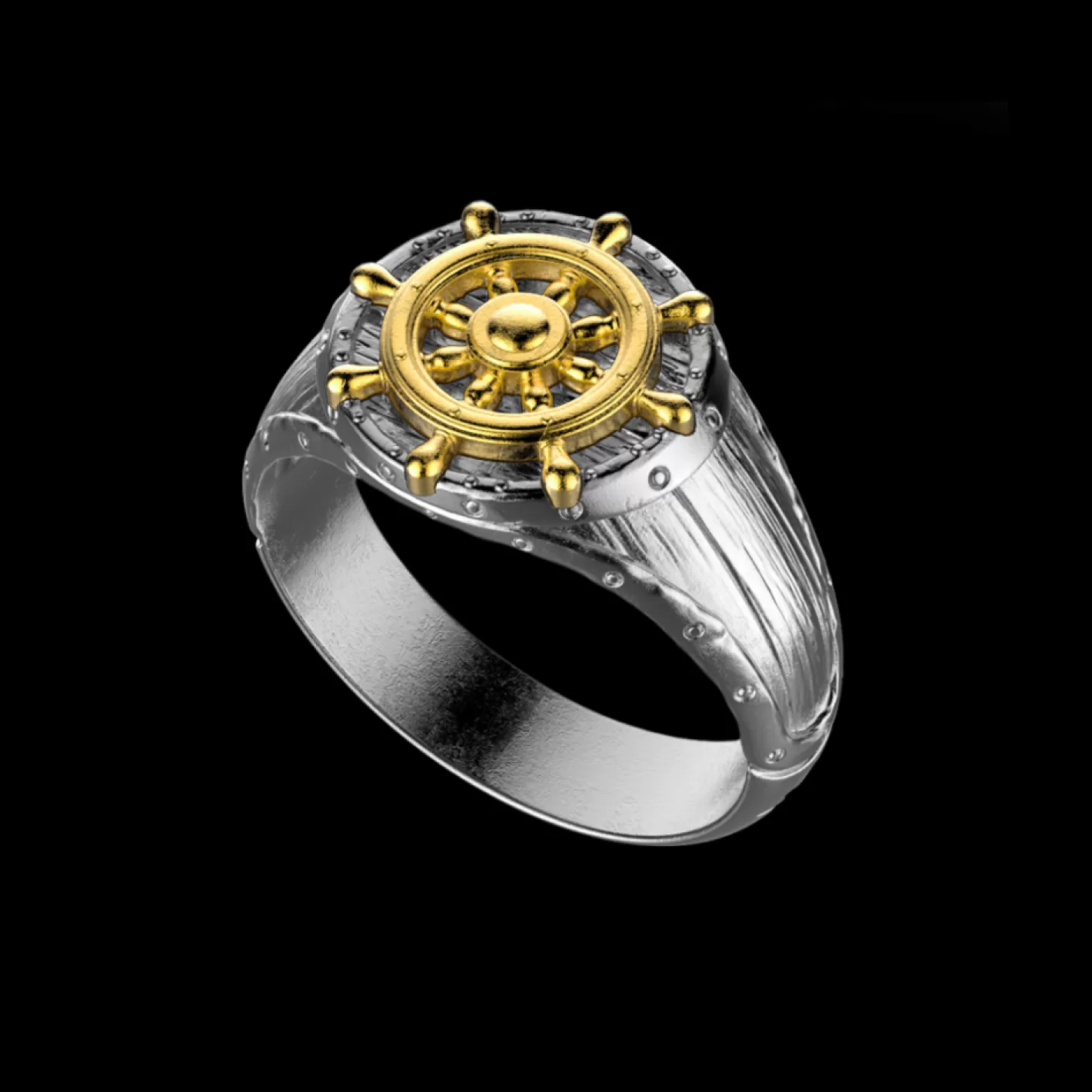 Zancan Gioielli Rings>Zancan Burnished Silver Ring With Helm.