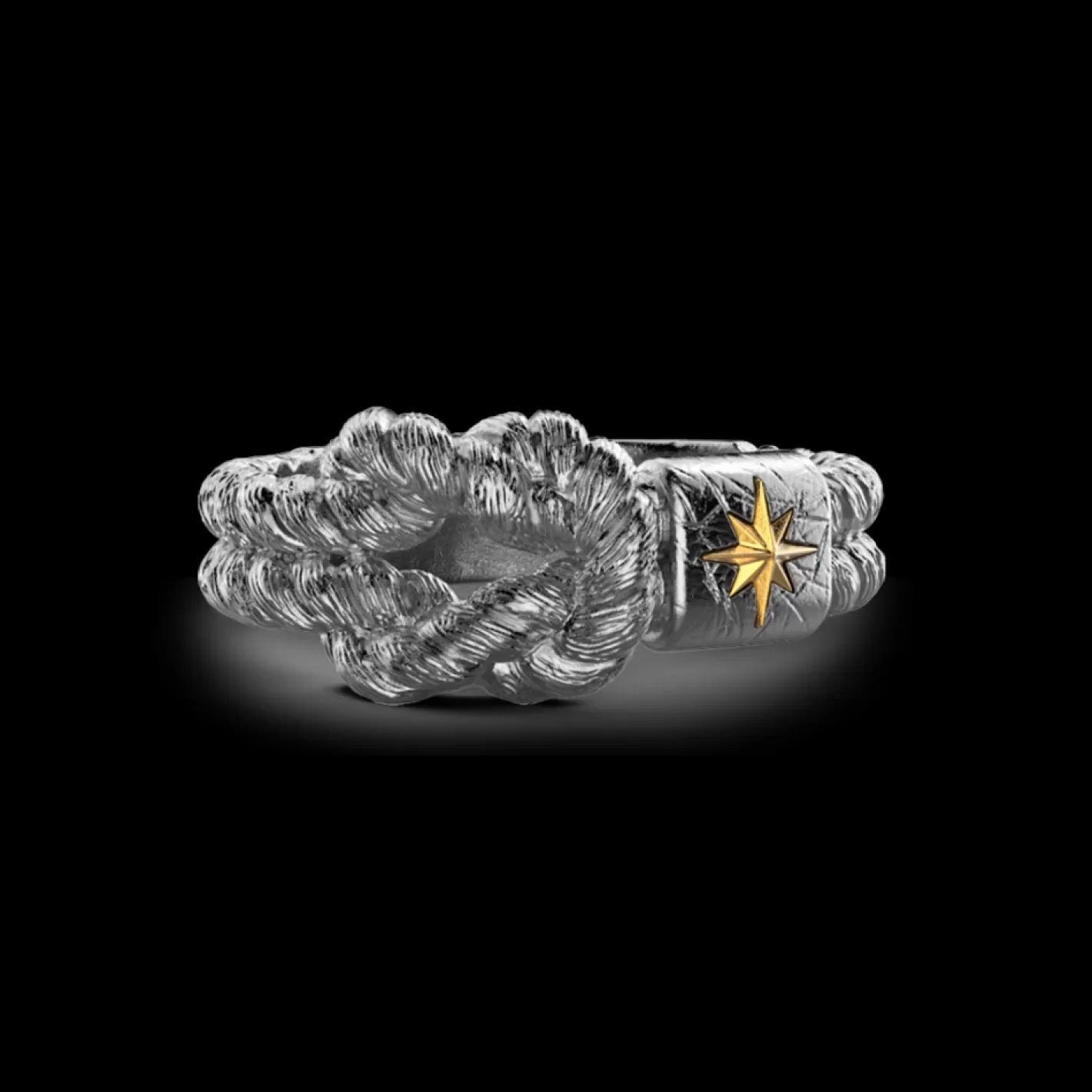 Zancan Gioielli Rings>Zancan Burnished Silver Ring With Knot.