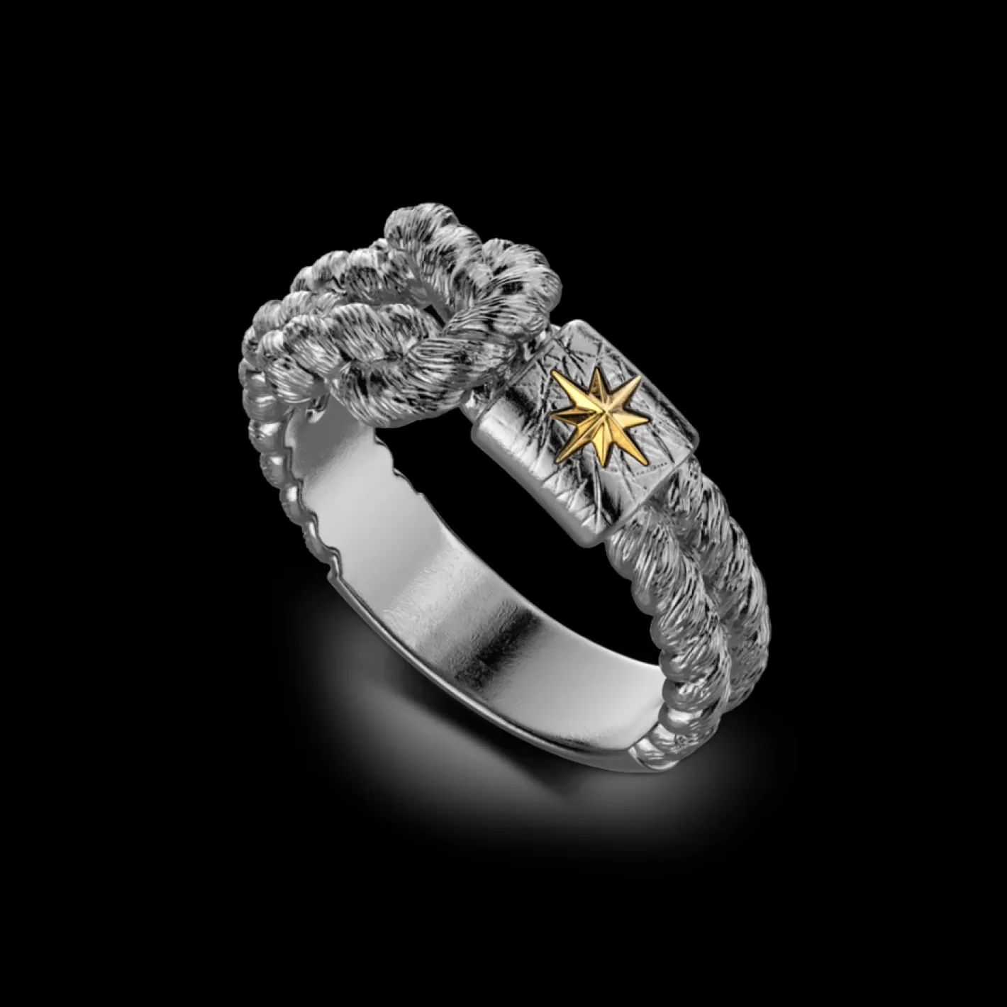 Zancan Gioielli Rings>Zancan Burnished Silver Ring With Knot.