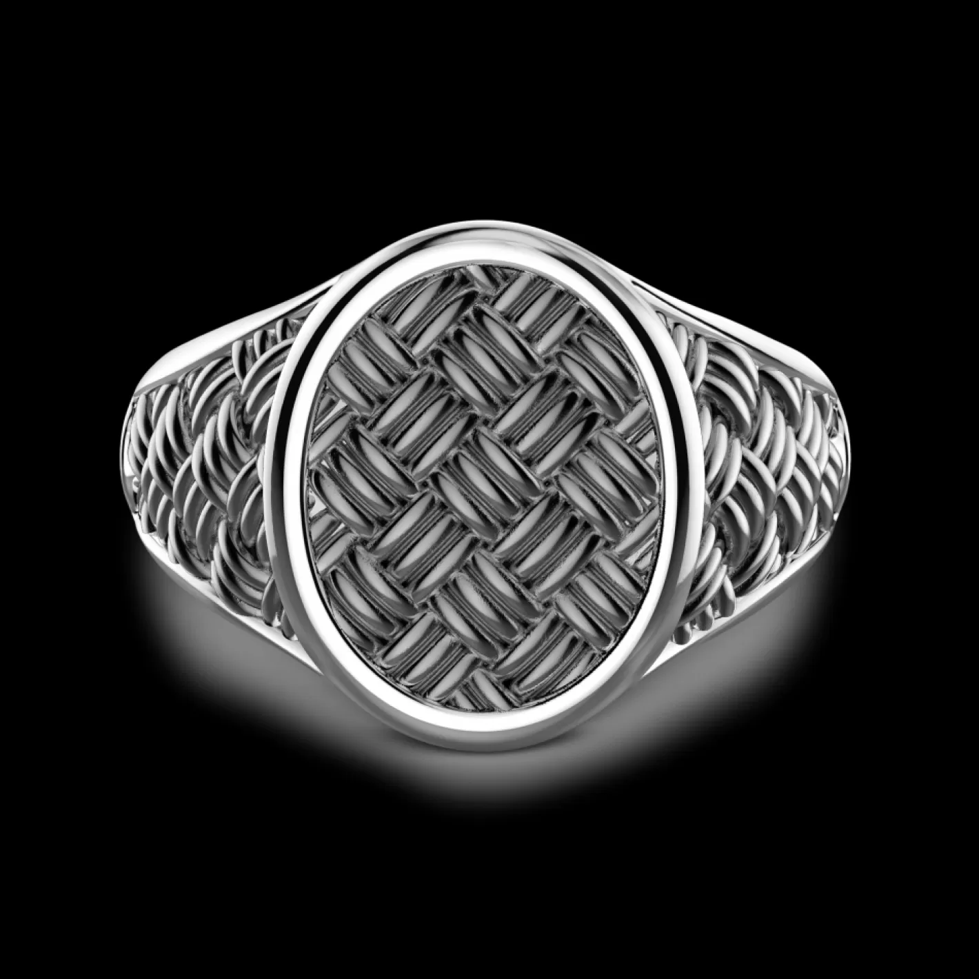Zancan Gioielli Rings>Zancan Burnished Silver Signet Ring.