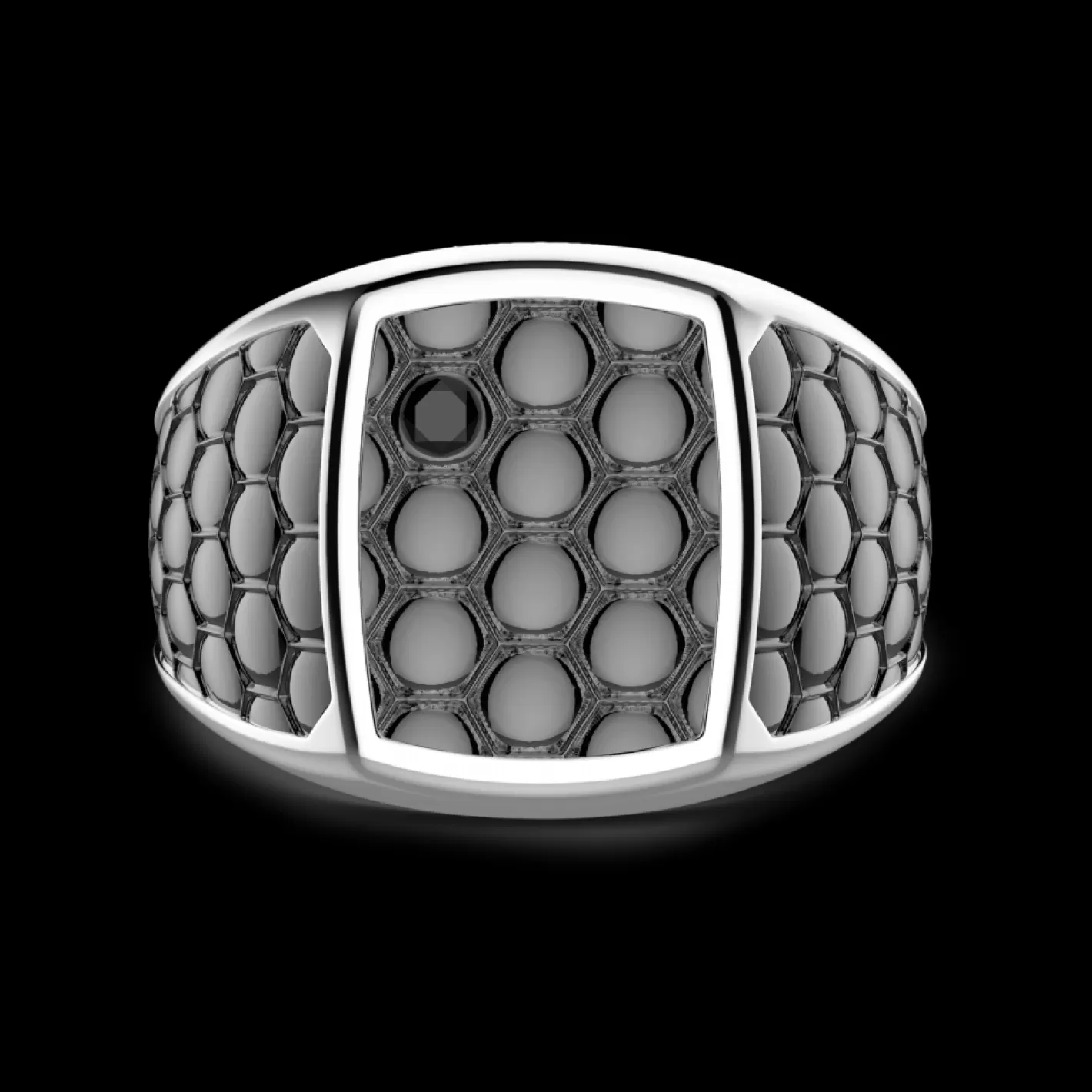 Zancan Gioielli Rings>Zancan Burnished Silver Signet Ring.
