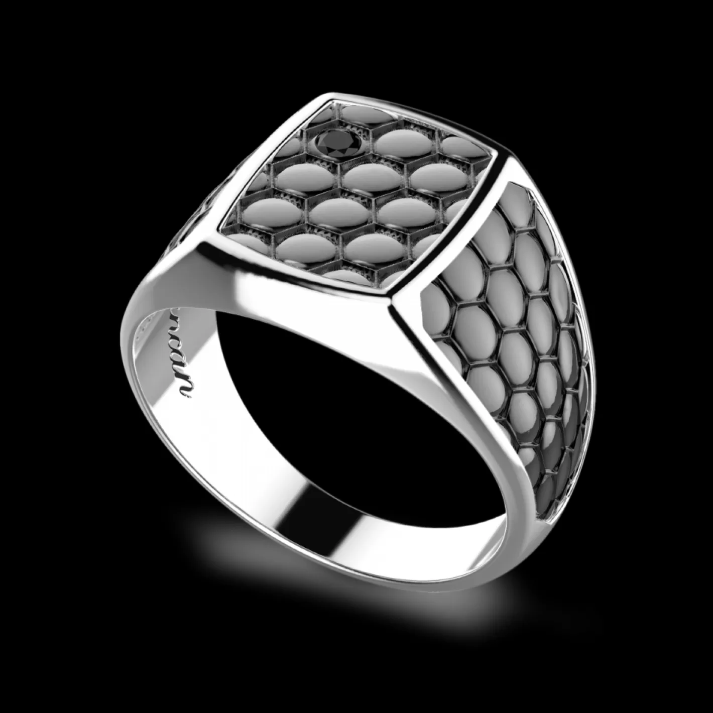 Zancan Gioielli Rings>Zancan Burnished Silver Signet Ring.