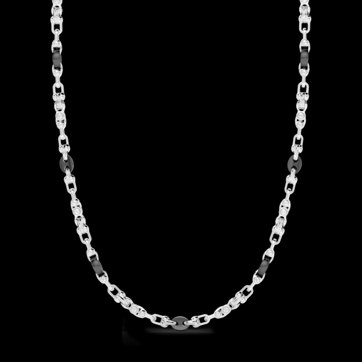Zancan Gioielli Necklaces>Zancan Chain Necklace In Silver And Ceramic.