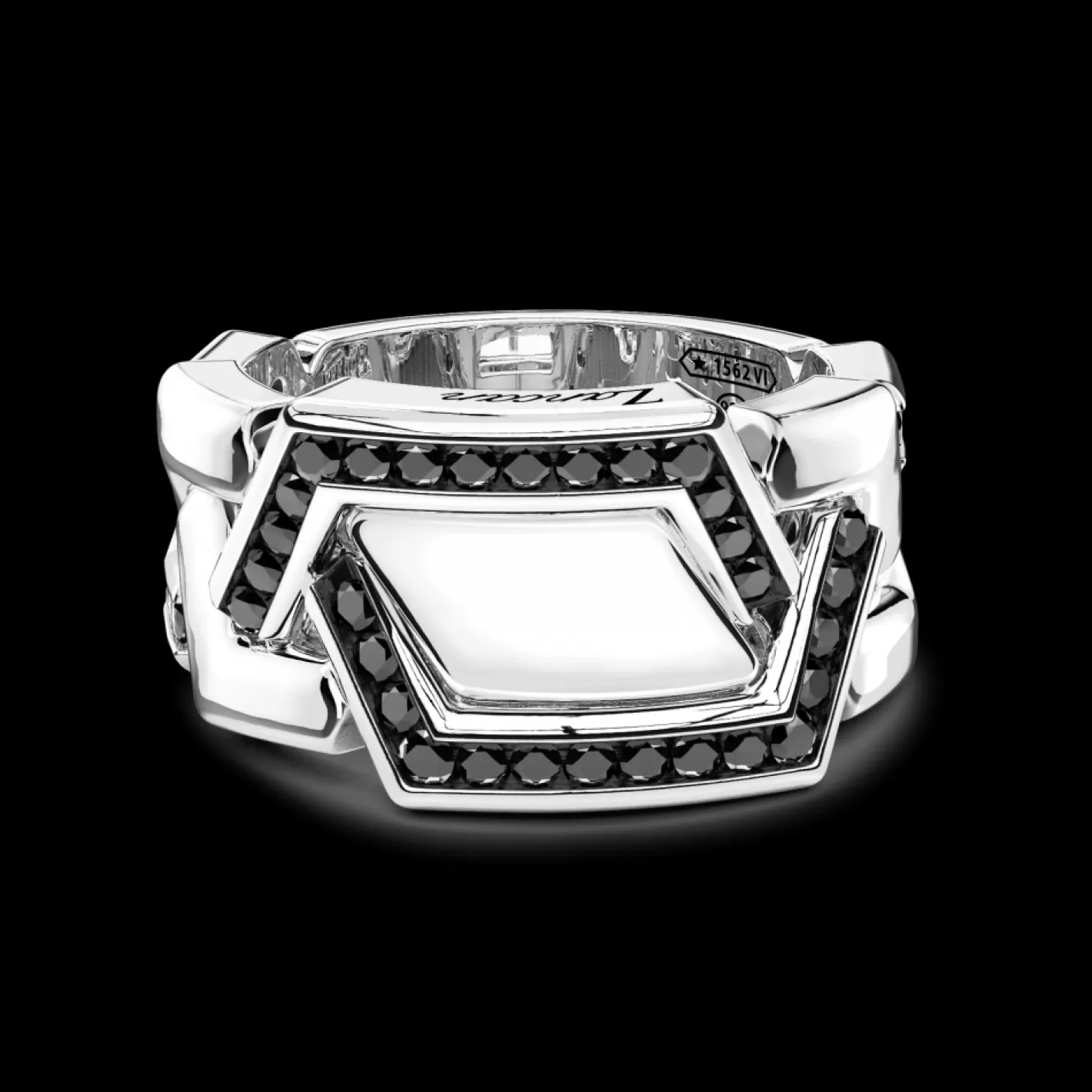 Zancan Gioielli Rings>Zancan Chevalier Ring In Sterling Silver With Stones.