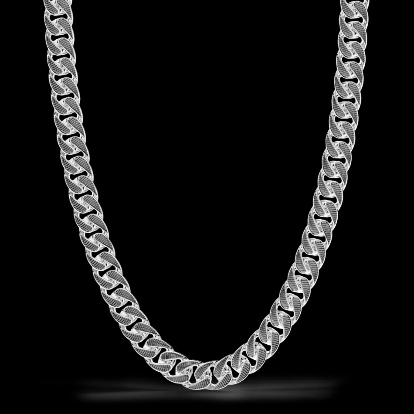 Zancan Gioielli Necklaces>Zancan Curb Chain Necklace With Black Striated Finished.