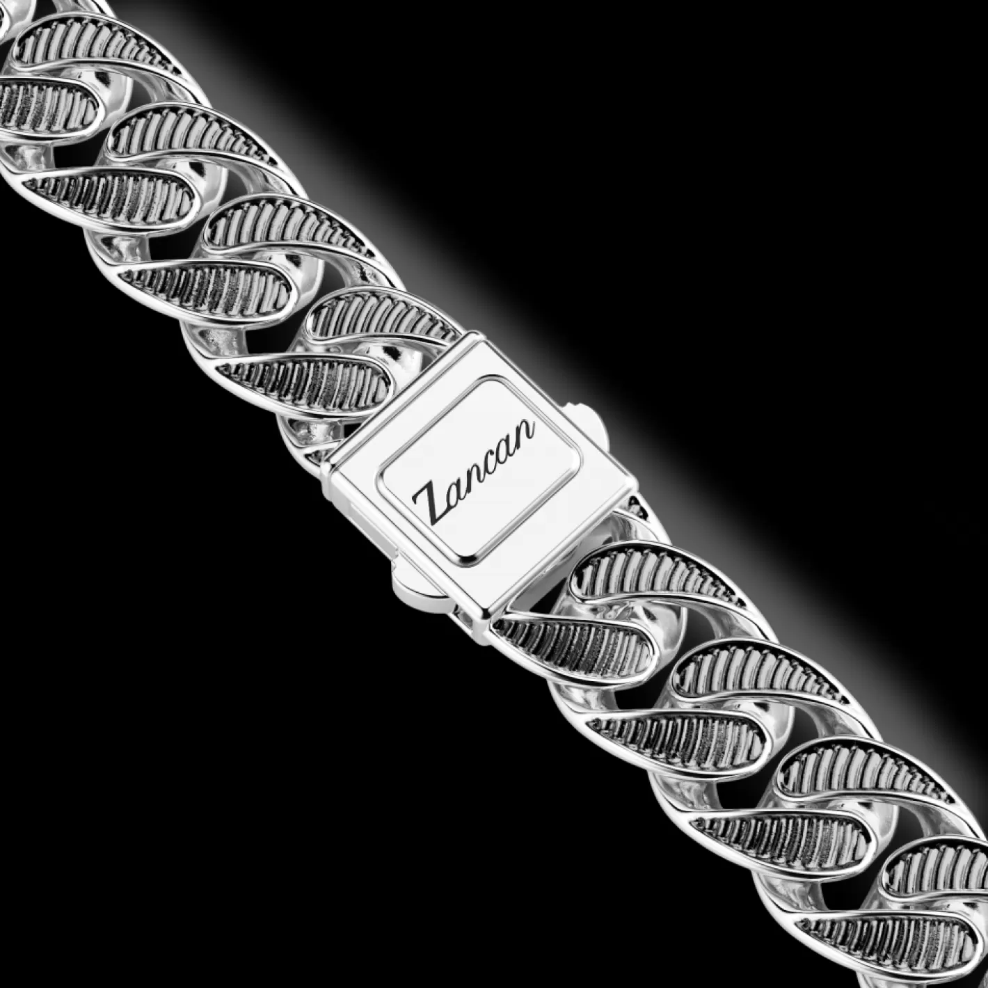 Zancan Gioielli Necklaces>Zancan Curb Chain Necklace With Black Striated Finished.