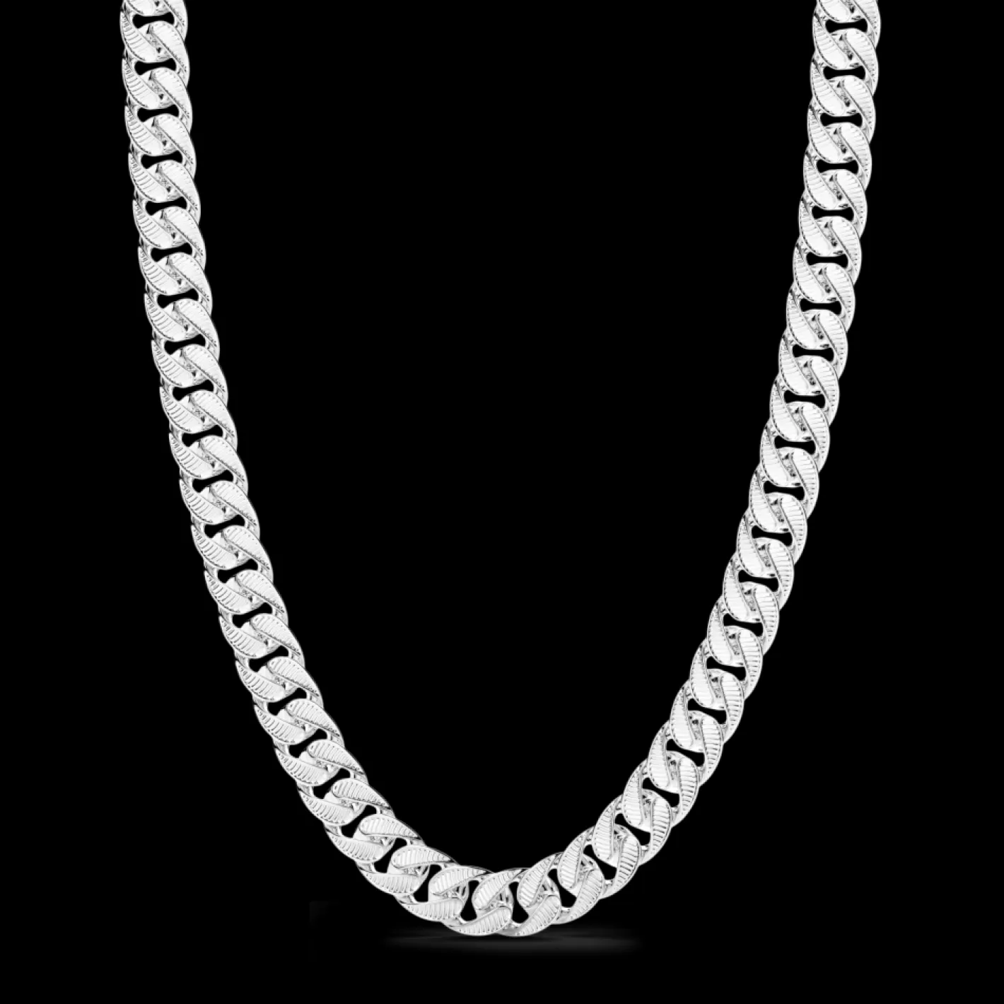 Zancan Gioielli Necklaces>Zancan Curb Chain Necklace With Striated Finish.