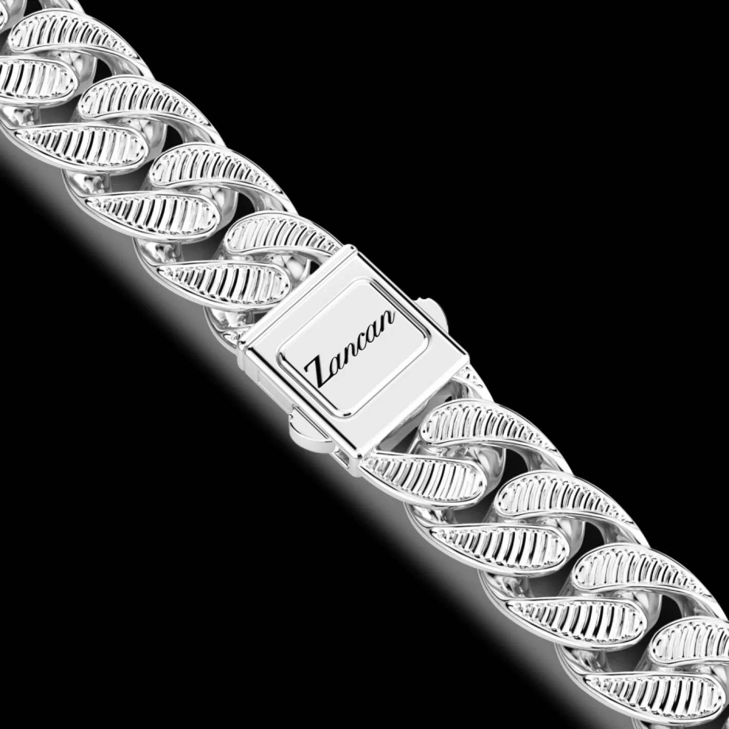 Zancan Gioielli Necklaces>Zancan Curb Chain Necklace With Striated Finish.