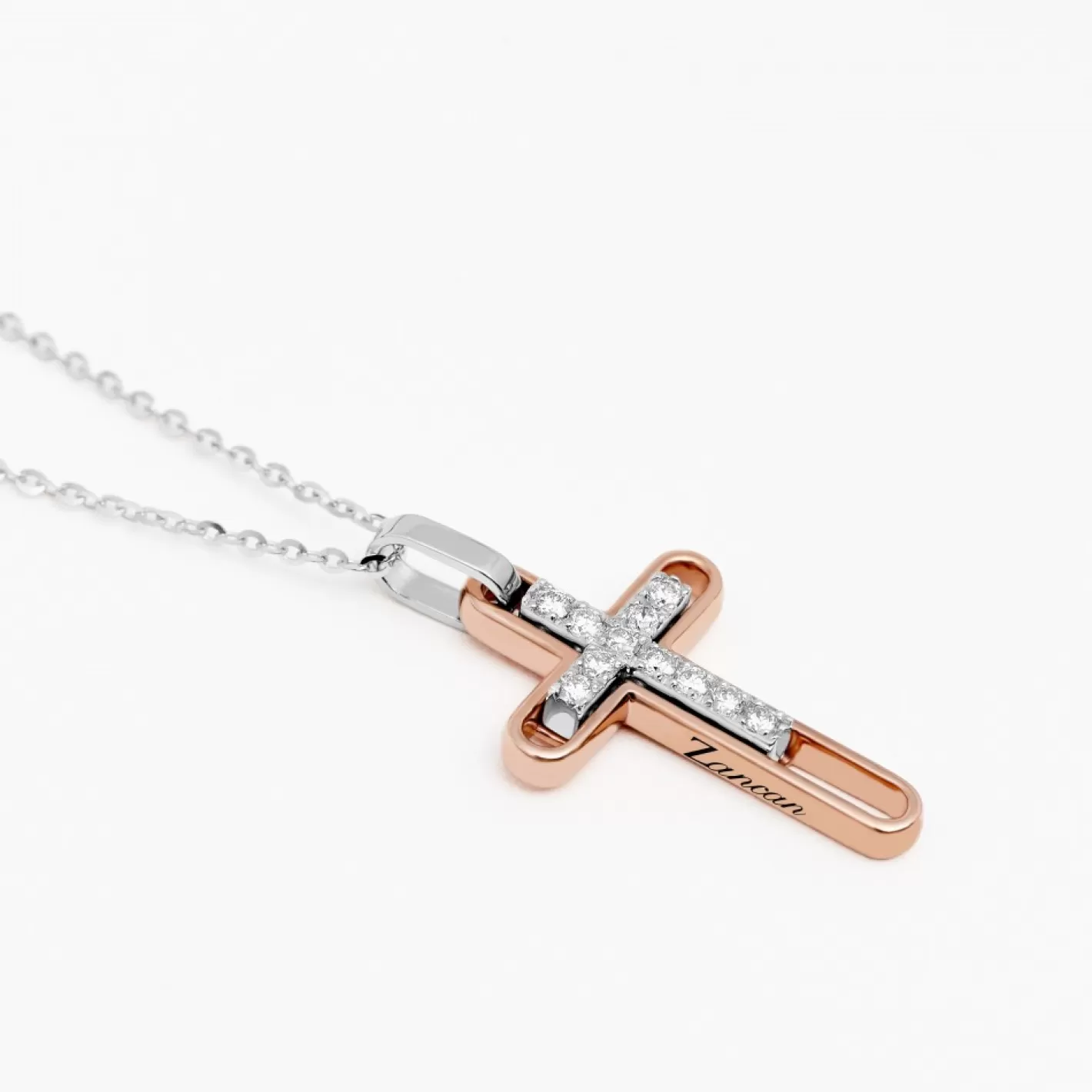 Zancan Gioielli Necklaces>Zancan Gold Necklace With Cross And Diamonds.
