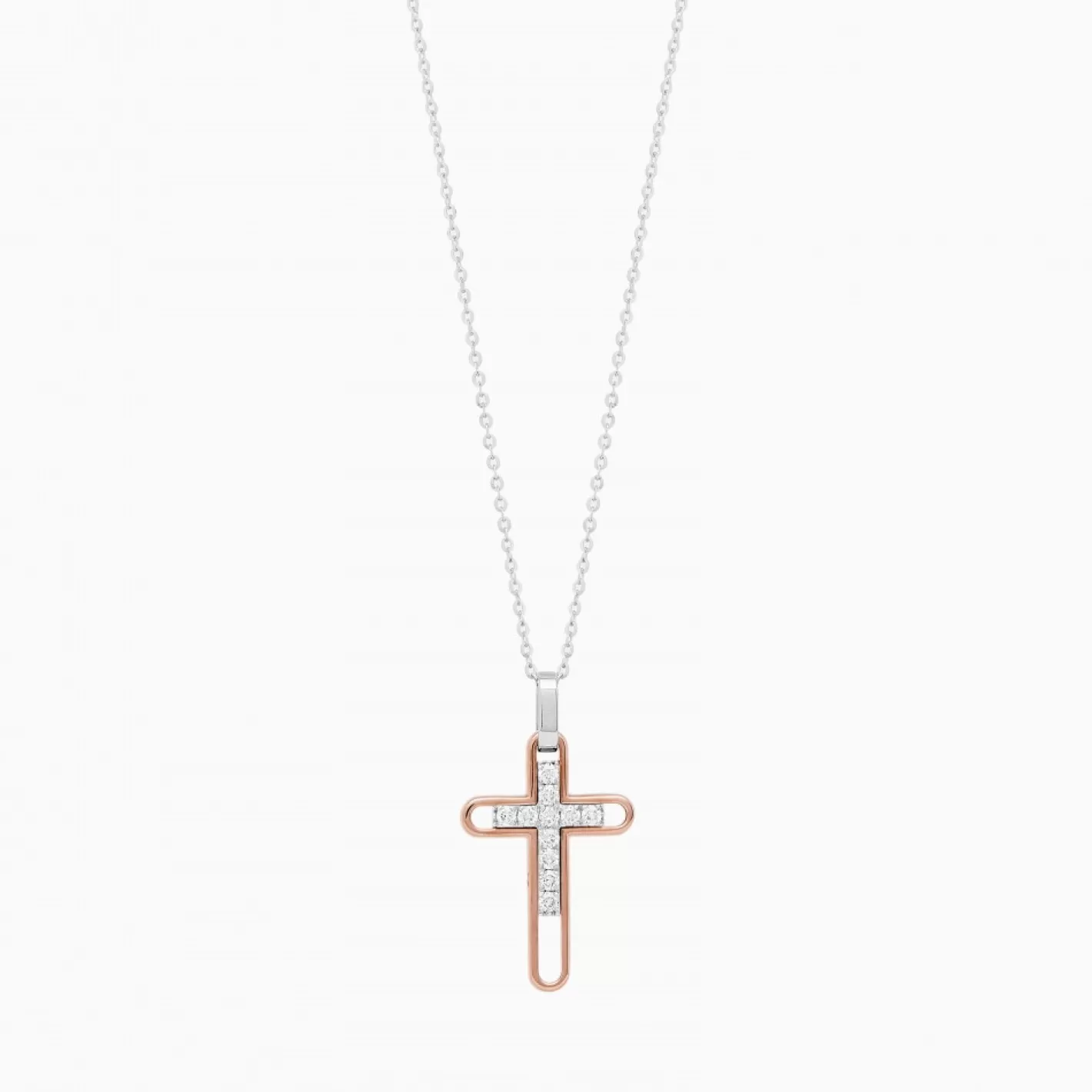 Zancan Gioielli Necklaces>Zancan Gold Necklace With Cross And Diamonds.