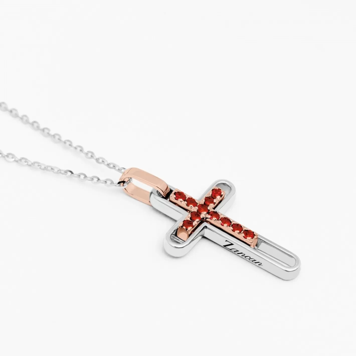 Zancan Gioielli Necklaces>Zancan Gold Necklace With Cross And Rubies.