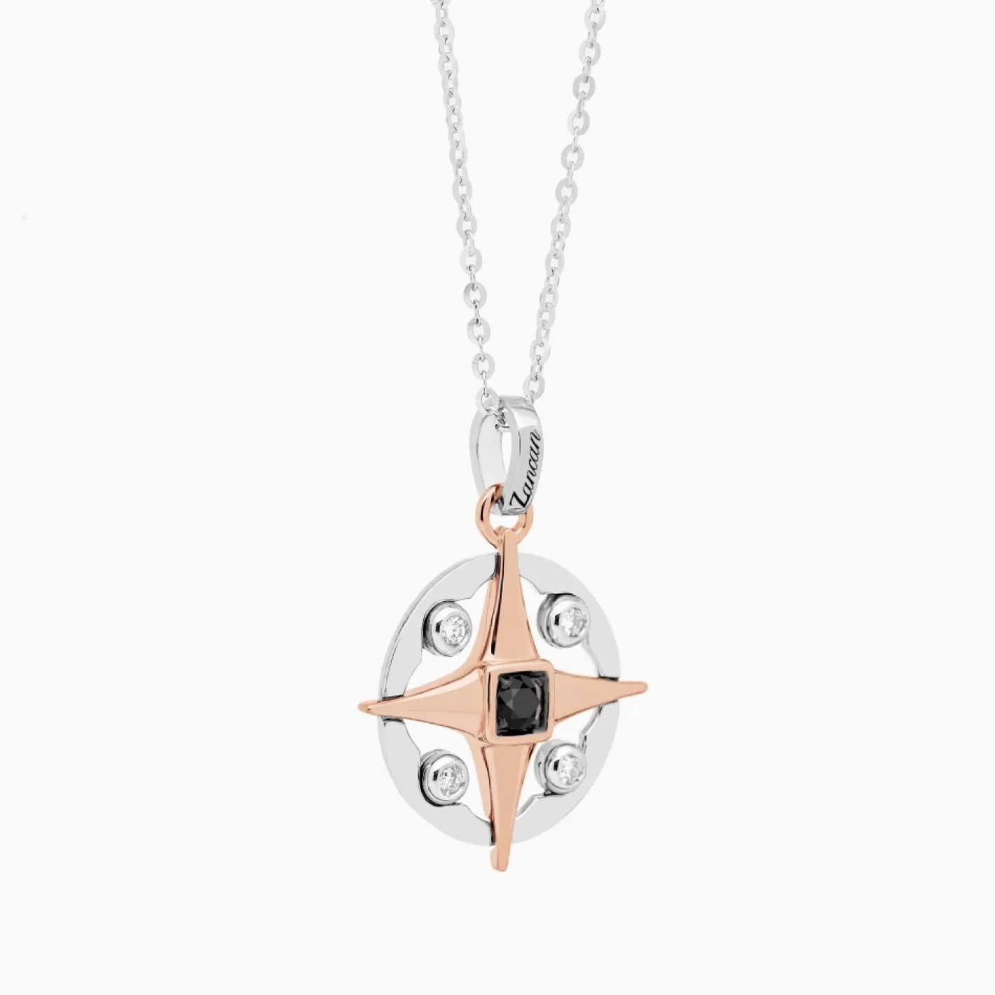Zancan Gioielli Necklaces>Zancan Gold Necklace With Wind Rose Pendant And Diamonds.
