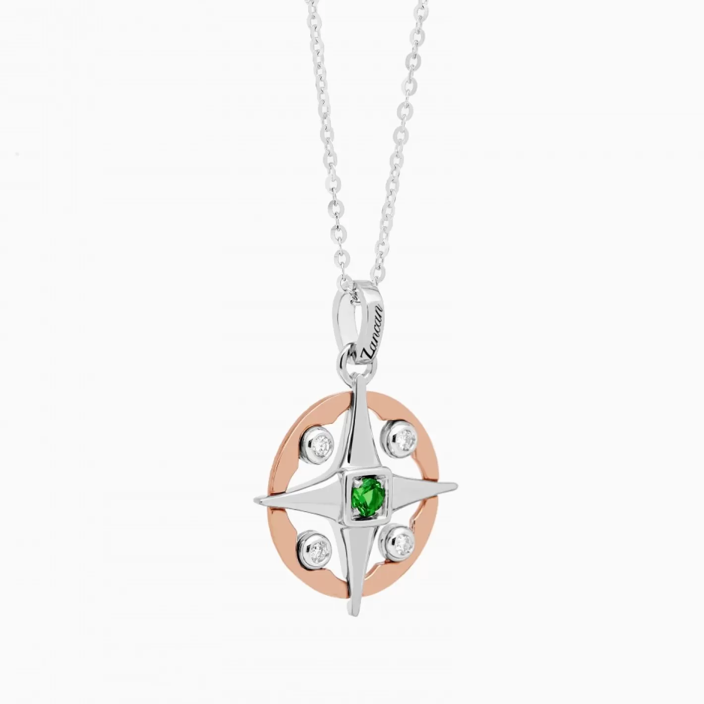 Zancan Gioielli Necklaces>Zancan Gold Necklace With Wind Rose Pendant And Diamonds.