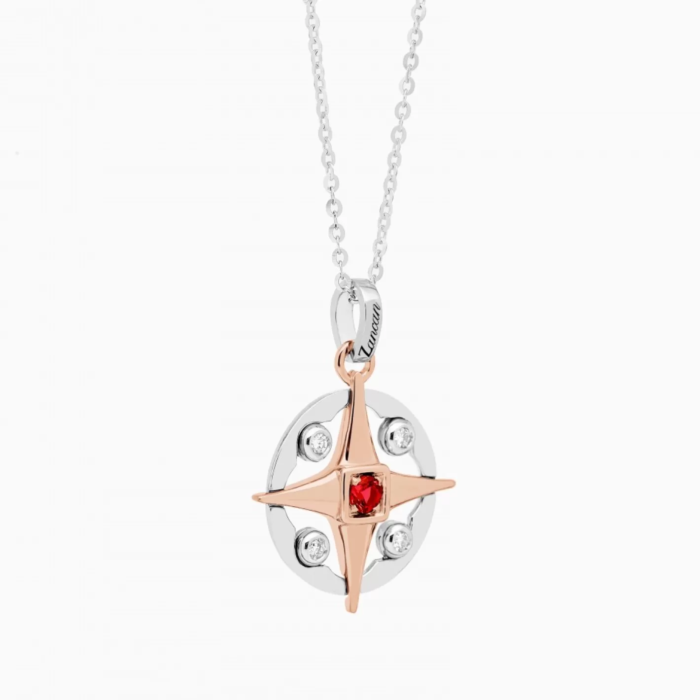 Zancan Gioielli Necklaces>Zancan Gold Necklace With Wind Rose Pendant And Diamonds.