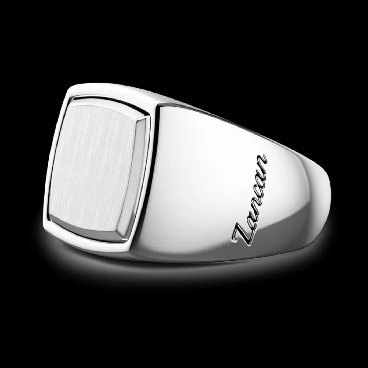 Zancan Gioielli Rings>Zancan Hexagonal Silver Signet Ring.