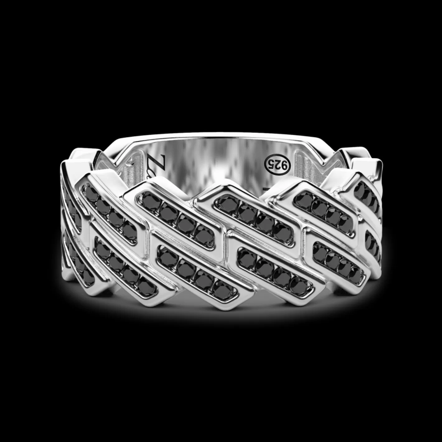 Zancan Gioielli Rings>Zancan Silver Band Ring With Stones.