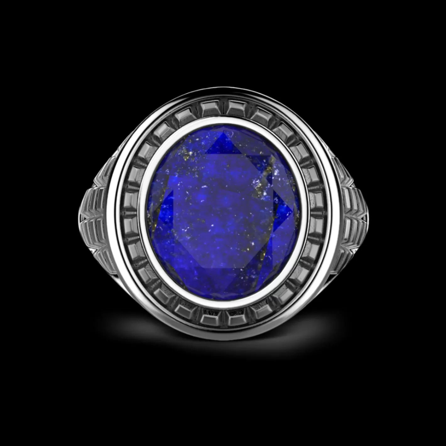 Zancan Gioielli Rings>Zancan Silver Blue Stone Ring.