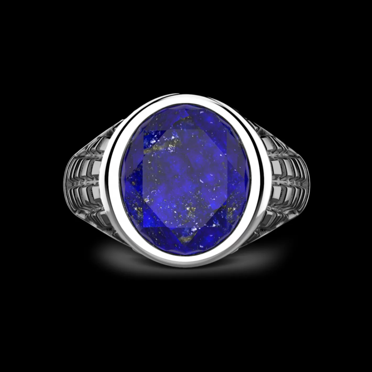 Zancan Gioielli Rings>Zancan Silver Blue Stone Ring.