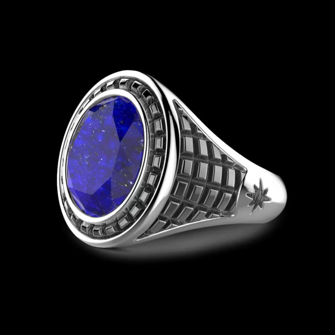 Zancan Gioielli Rings>Zancan Silver Blue Stone Ring.