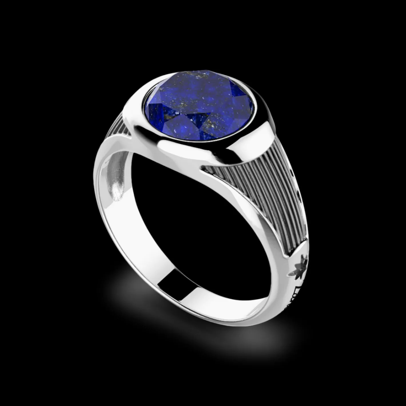 Zancan Gioielli Rings>Zancan Silver Blue Stone Ring.