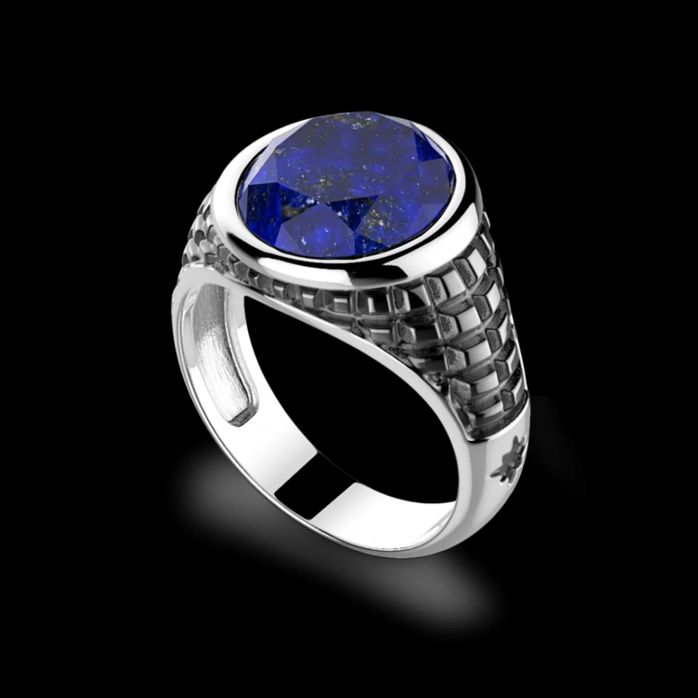 Zancan Gioielli Rings>Zancan Silver Blue Stone Ring.