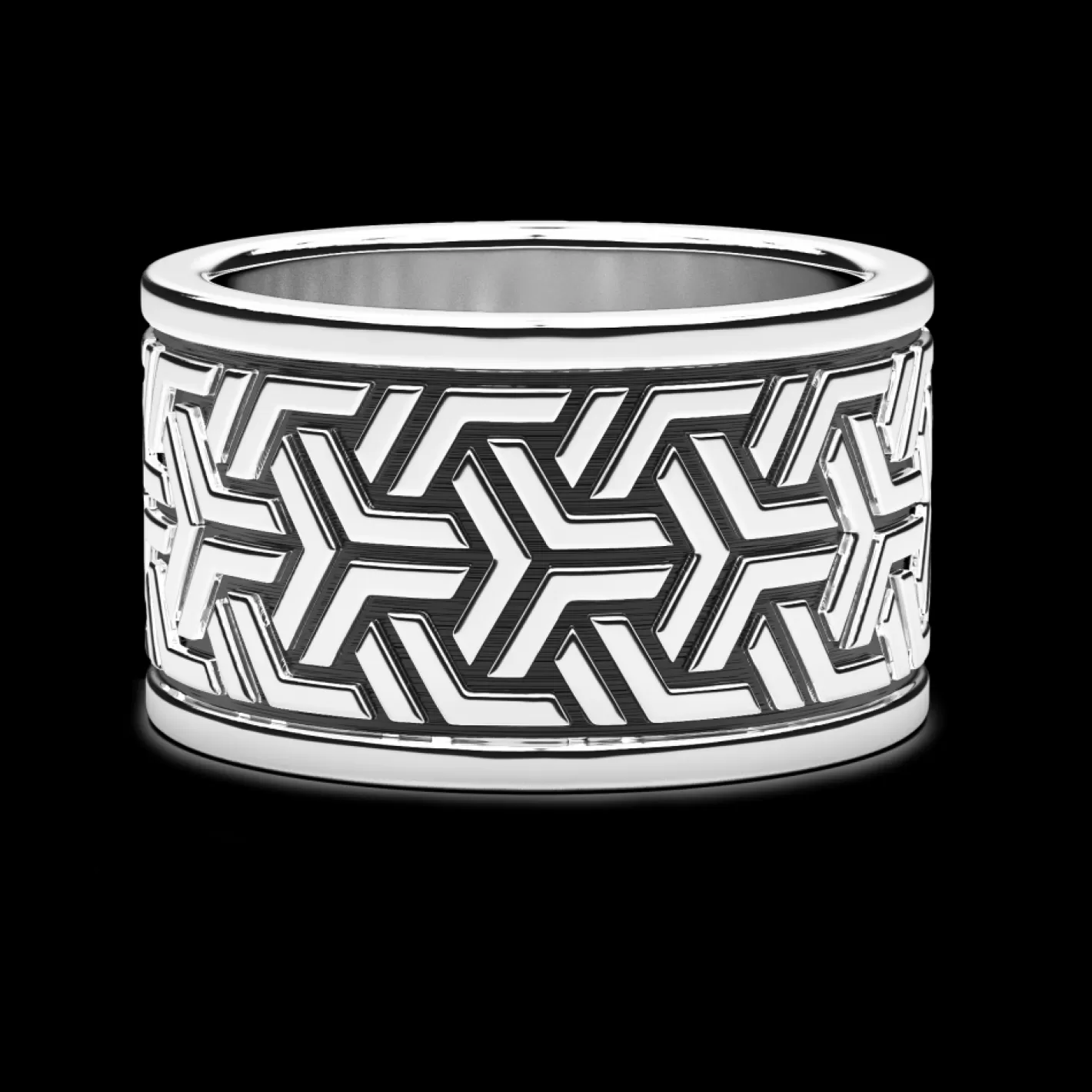 Zancan Gioielli Rings>Zancan Silver Broad Band Ring.