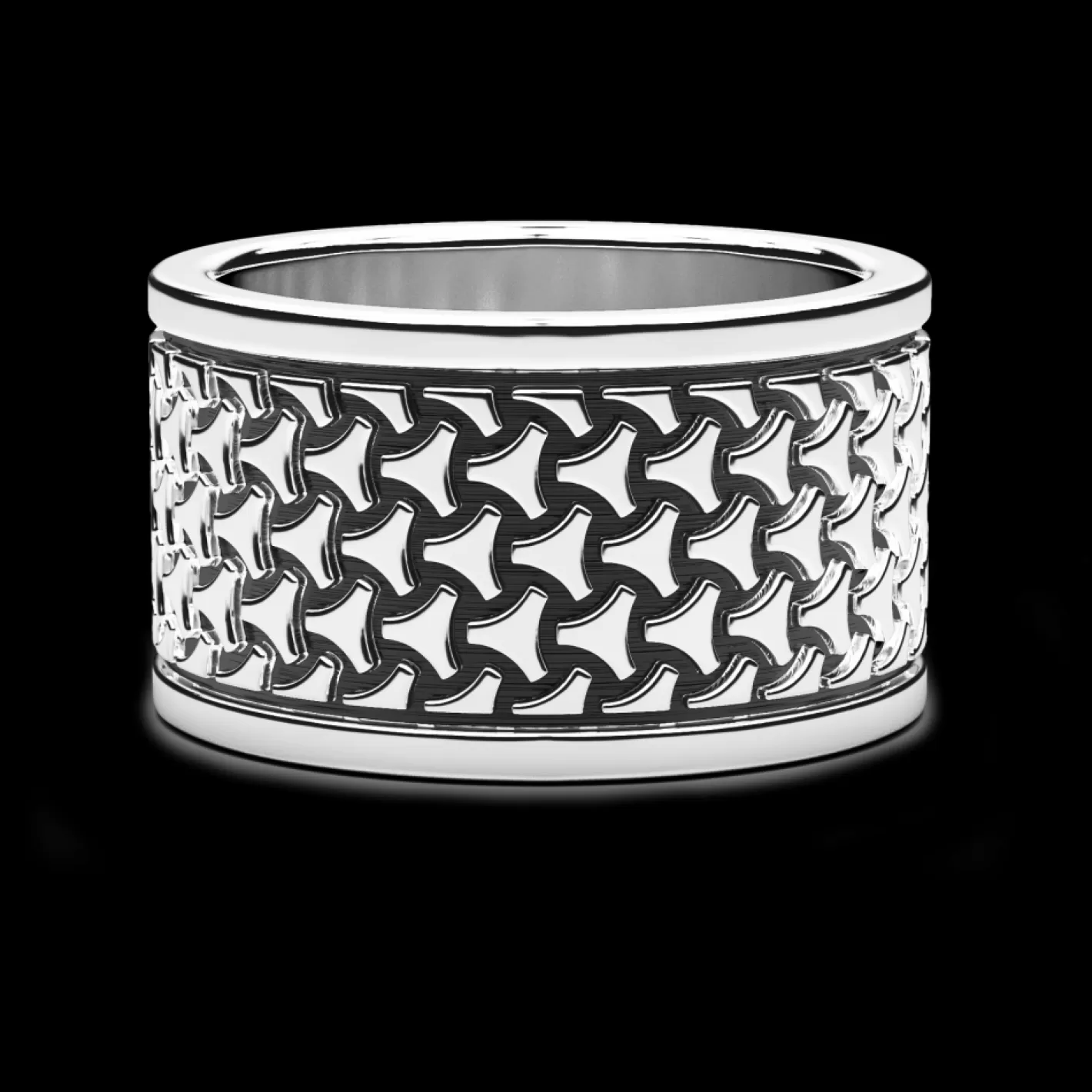 Zancan Gioielli Rings>Zancan Silver Broad Band Ring.