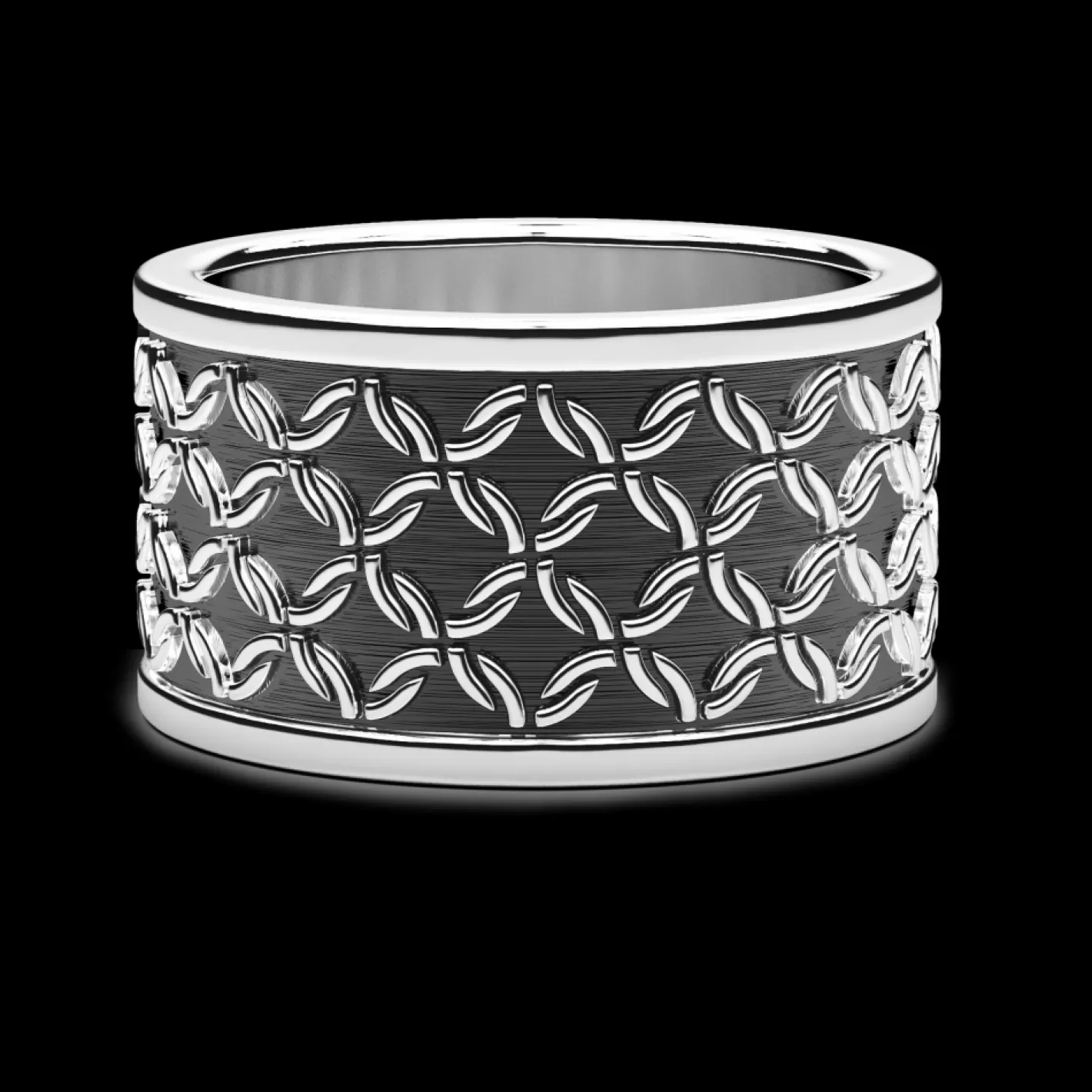 Zancan Gioielli Rings>Zancan Silver Broad Band Ring.