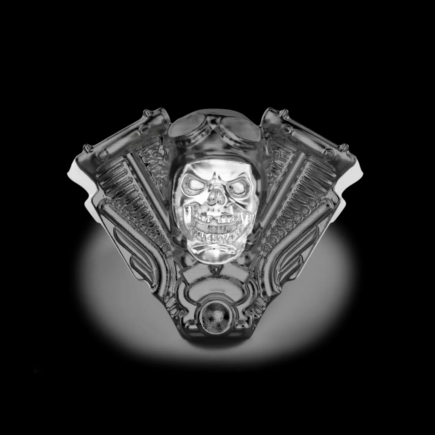 Zancan Gioielli Rings>Zancan Silver Ring With Biker Skull.