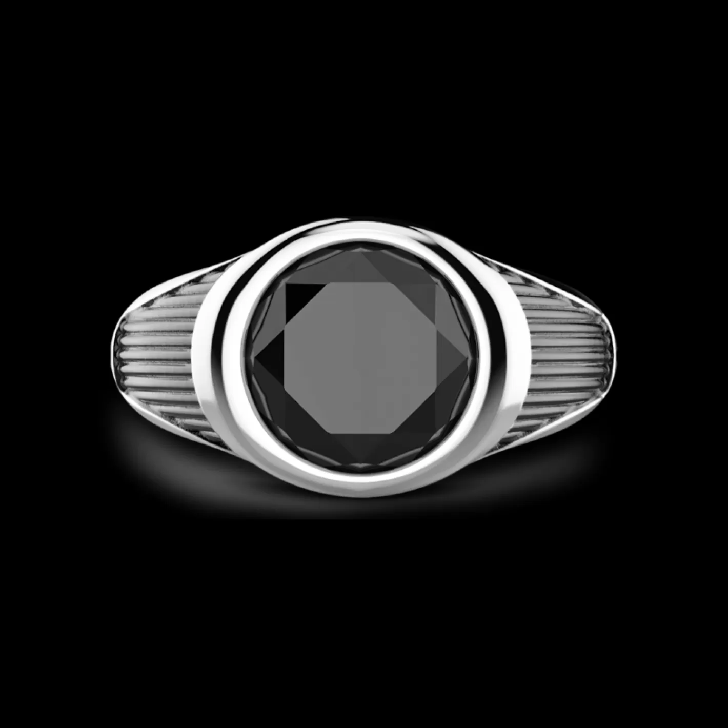 Zancan Gioielli Rings>Zancan Silver Ring With Black Stone.