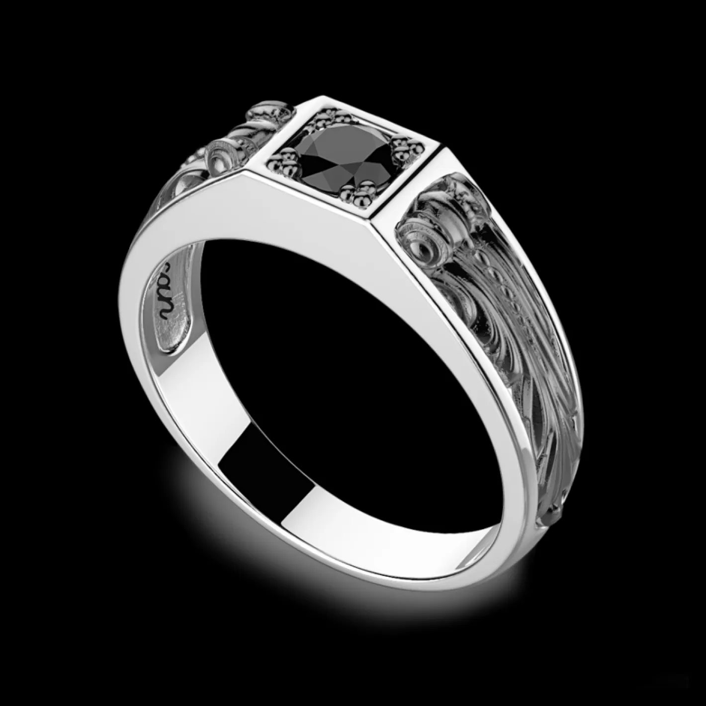 Zancan Gioielli Rings>Zancan Silver Ring With Black Stone.