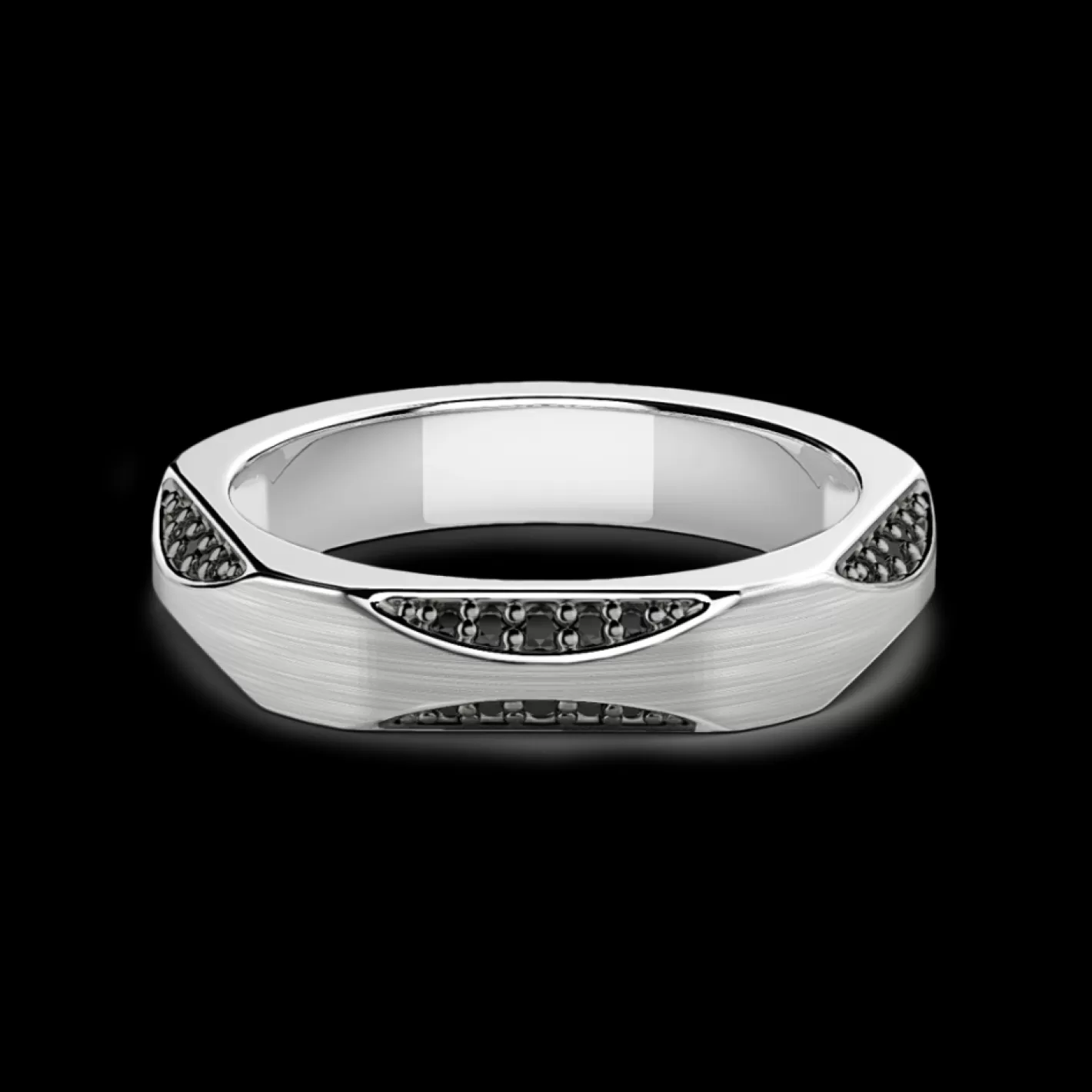 Zancan Gioielli Rings>Zancan Silver Ring With Black Stones.