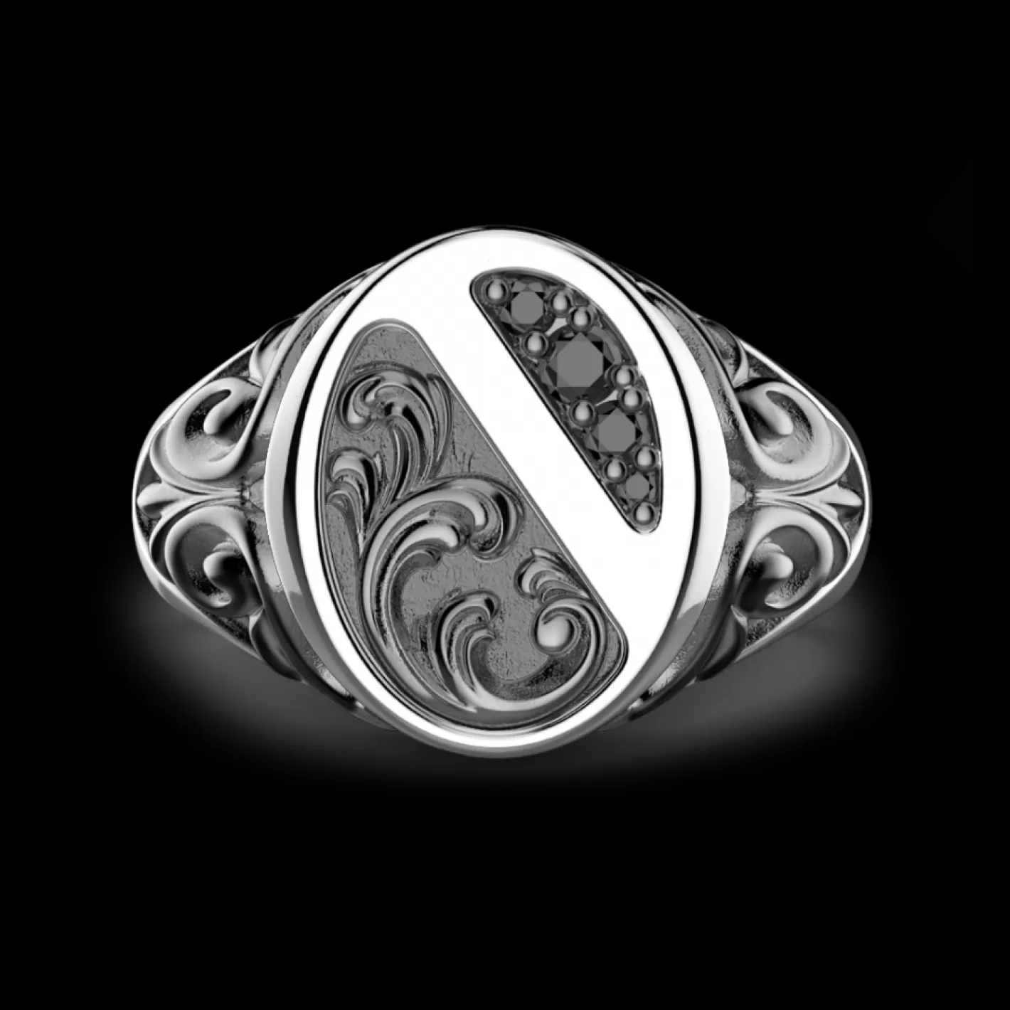 Zancan Gioielli Rings>Zancan Silver Ring With Black Stones.