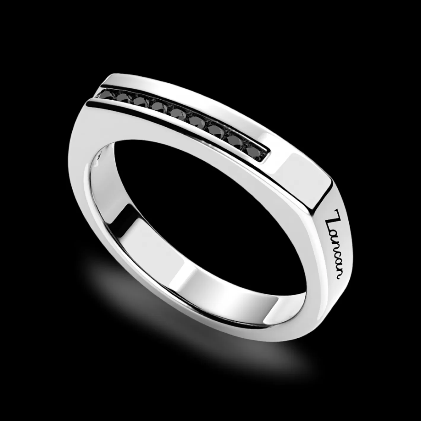 Zancan Gioielli Rings>Zancan Silver Ring With Black Stones.