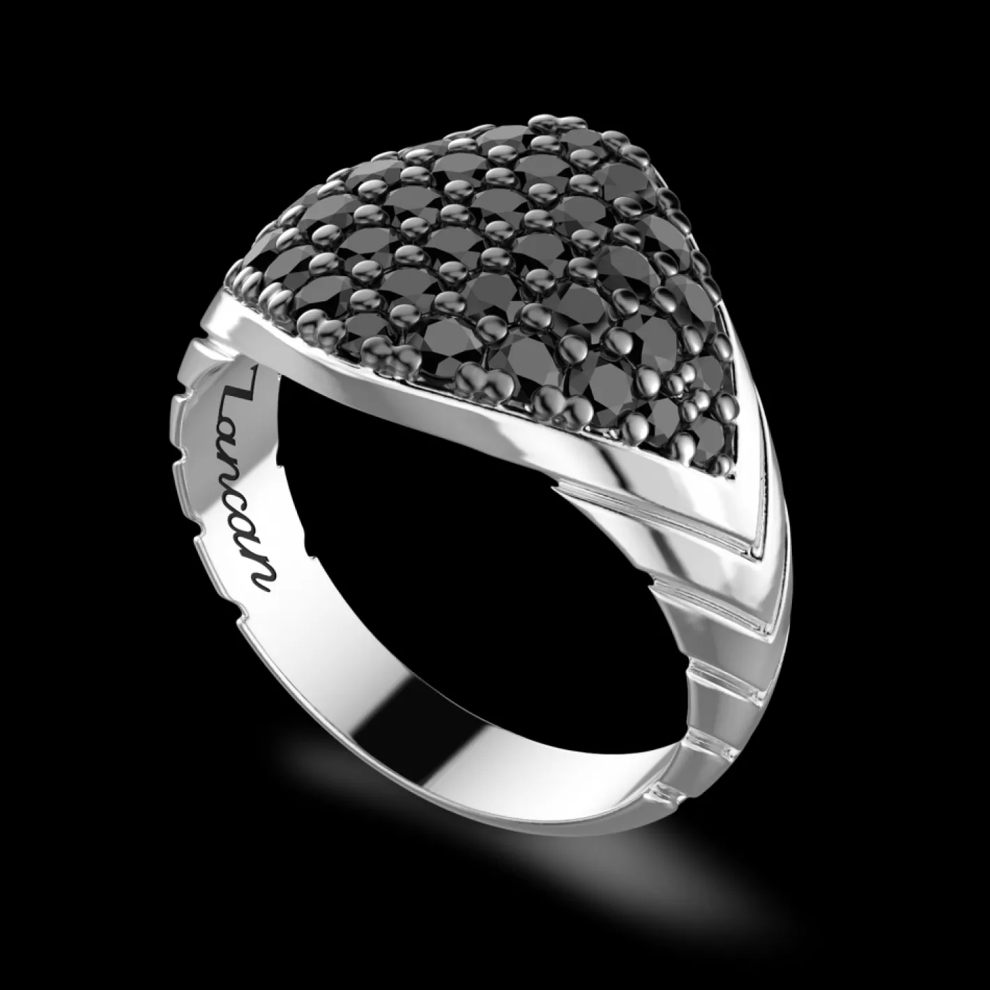 Zancan Gioielli Rings>Zancan Silver Ring With Black Stones.