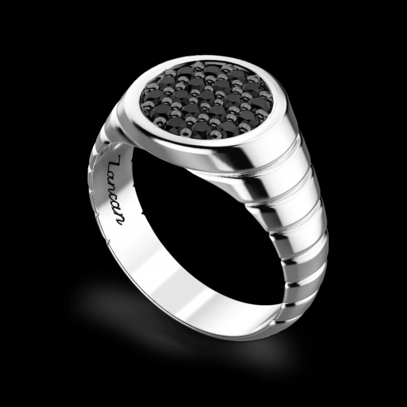 Zancan Gioielli Rings>Zancan Silver Ring With Black Stones.