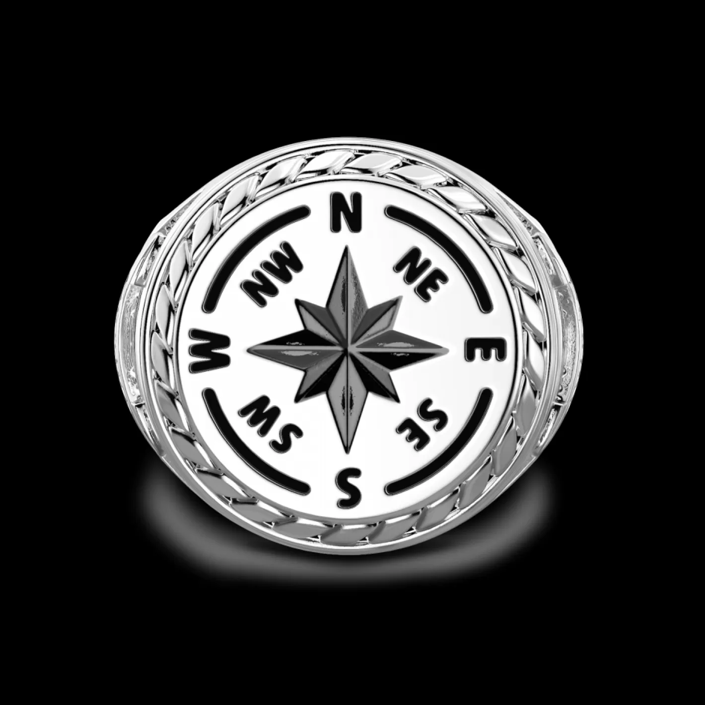 Zancan Gioielli Rings>Zancan Silver Ring With Engraved Wind Rose.