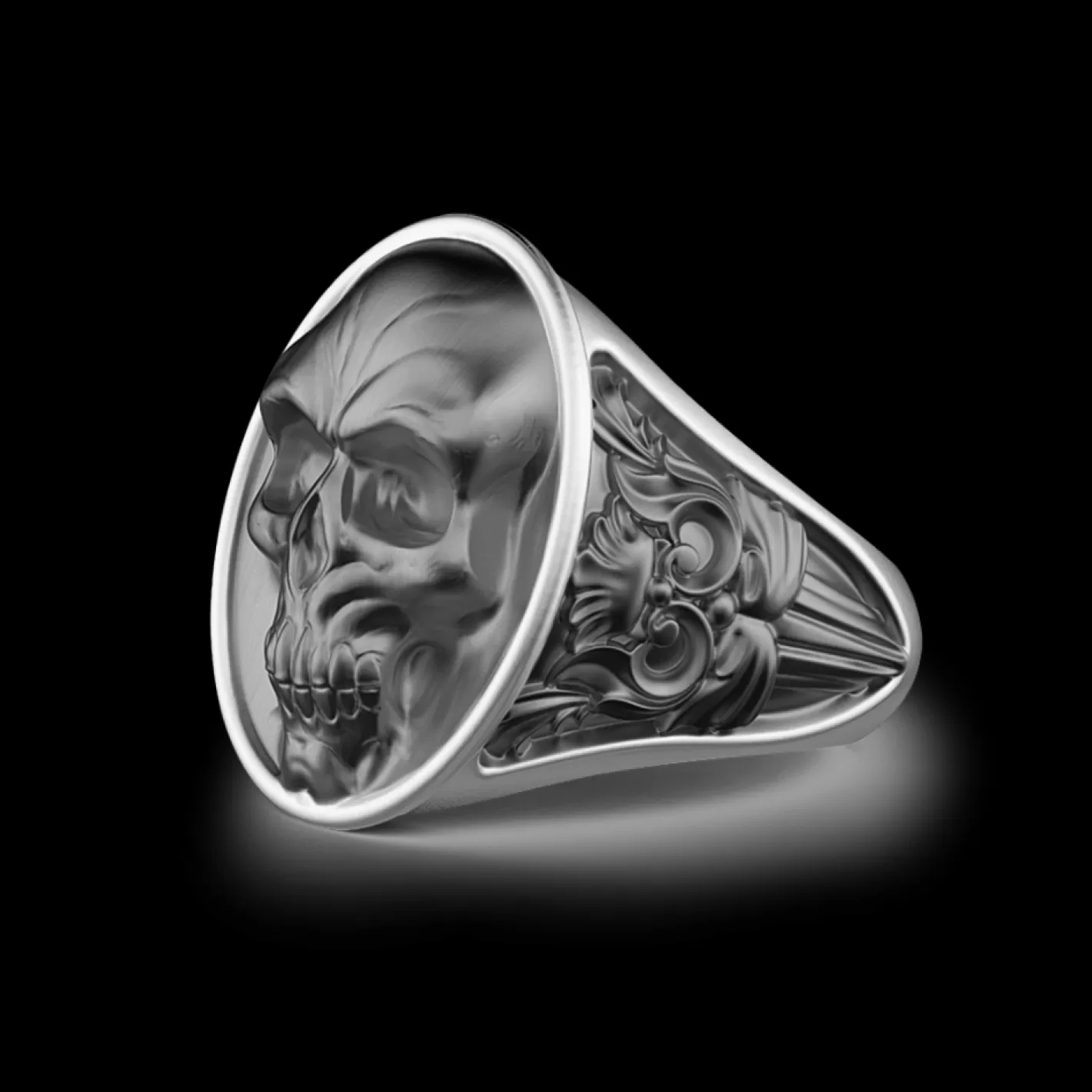 Zancan Gioielli Rings>Zancan Silver Ring With Evanescent Skull.