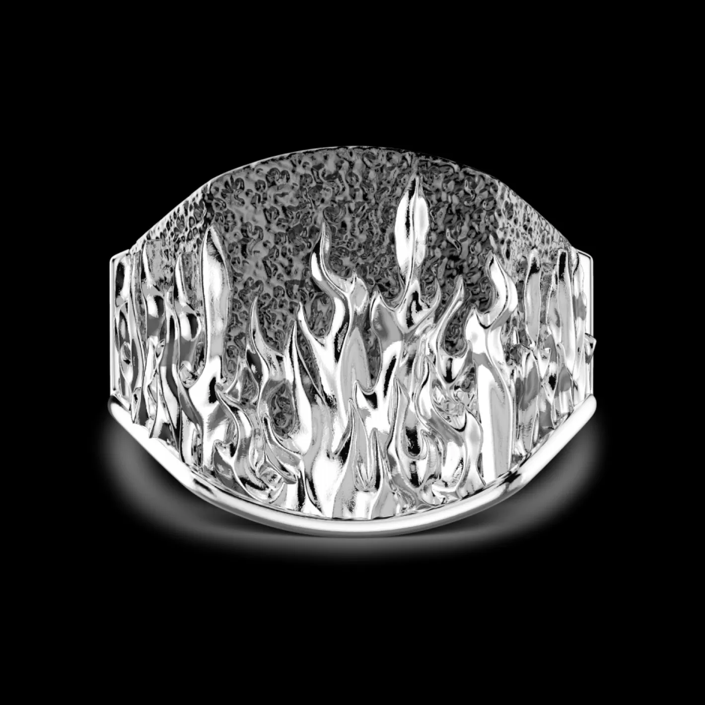 Zancan Gioielli Rings>Zancan Silver Ring With Flames.