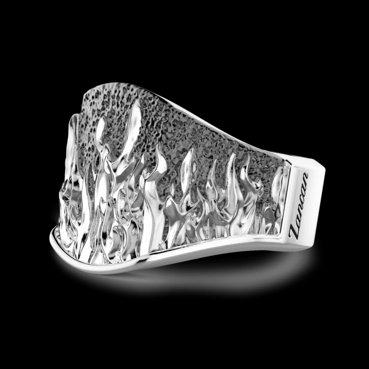 Zancan Gioielli Rings>Zancan Silver Ring With Flames.