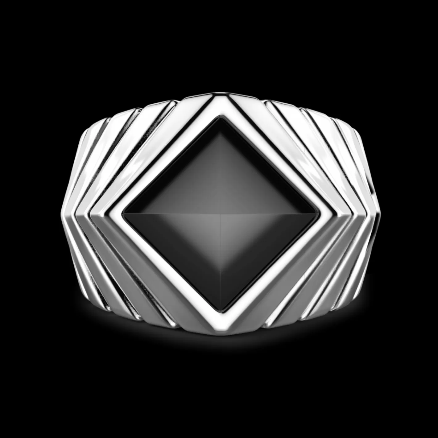 Zancan Gioielli Rings>Zancan Silver Ring With Onyx.